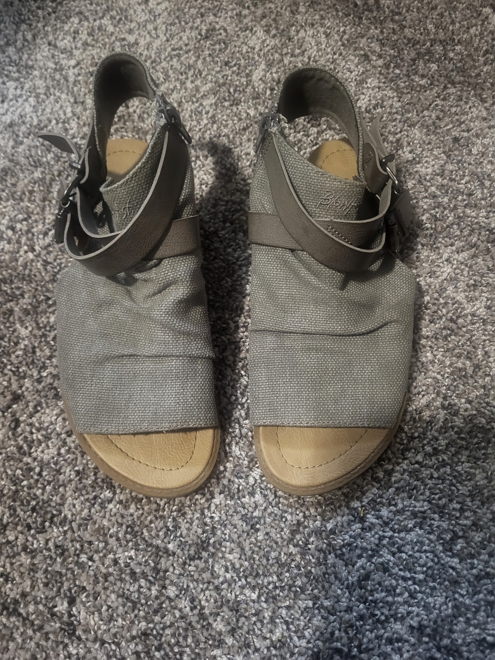 Women’s Blowfis Malibu Gray Fabric Slingback Sandals